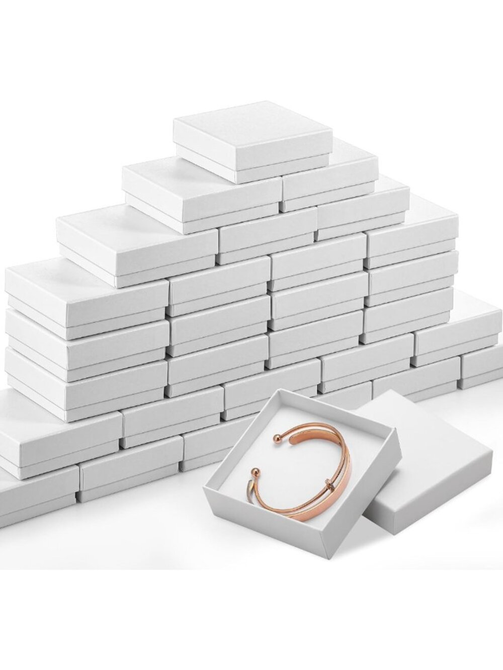 100 Pcs Small Jewelry Gift Boxes - Cardboard for Earrings, Necklaces & Bracelets